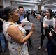 Recruiter connecting with students at a career event