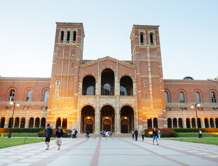 Image of students walking in front of Royce Hall